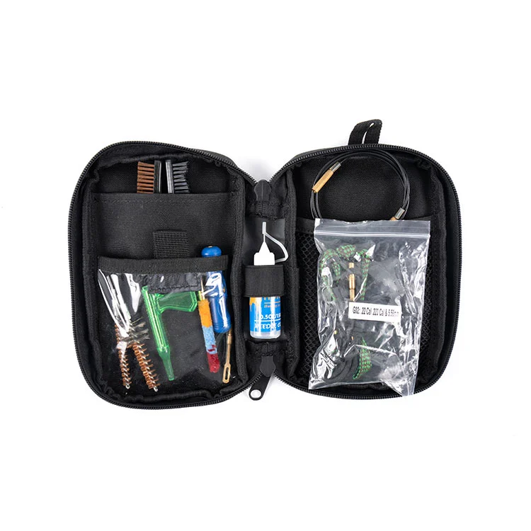 Kit de limpieza de pistola Cal 223 de 5,56 mm con bolsa y cuerda